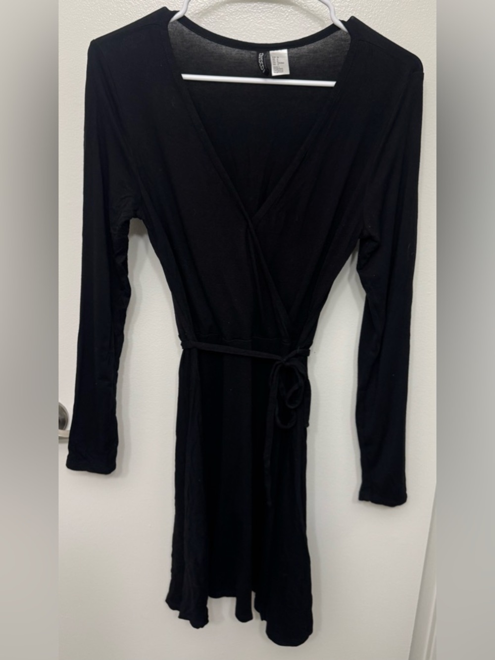 EUC H&M Divided Black Wrap Dress | Long Sleeve Mini Dress